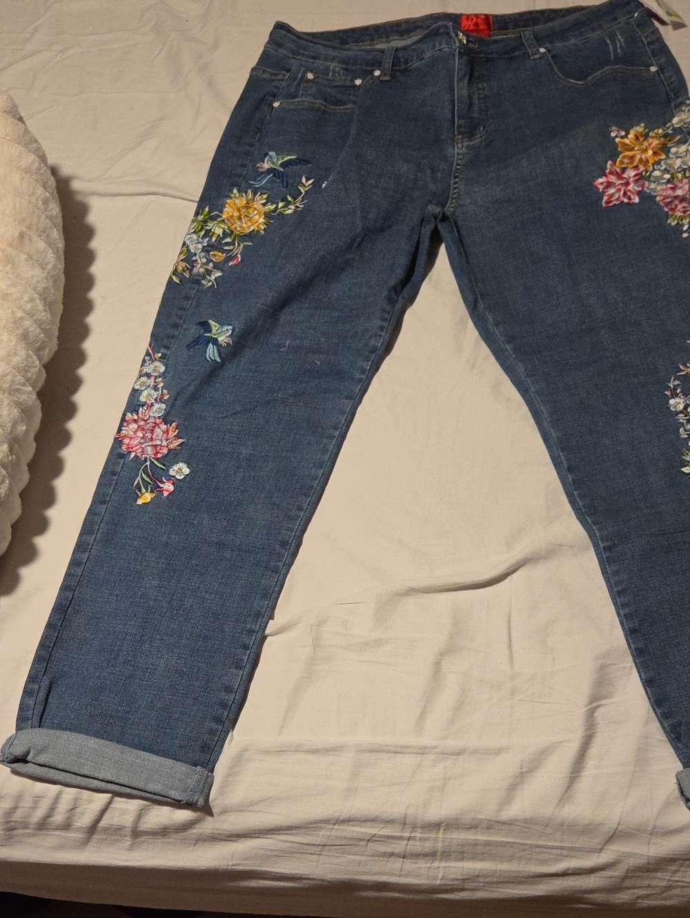 Cristina Embroidered Floral Blue Women's Jeans
